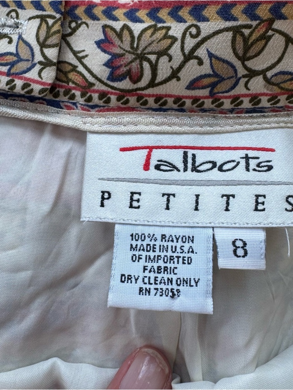 Vintage Talbots Wrap Pencil Skirt 8P Pattern Stripe Natural Casual Business - Picture 4 of 4